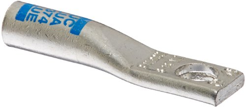 כפול מדורג דחיסת מחבר, אלומיניום נעל - אל סדרת - אחד חור, 1/4 הרבעה גודל, 0.50 רוחב, 1.56 אורך, 0.13 עבה, כחול