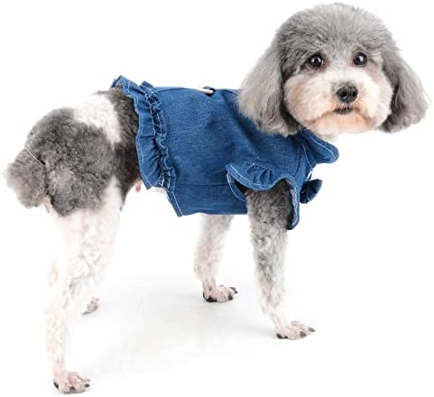 רנפי רתמת כלבים קטנה שמלה לבוש גוד מחמד רתמות גורים חולצת כלב כלב כלב כלב תלבושת קיץ עם קפלים נושם נושם שמחה צ'יוואווה יורקשייר