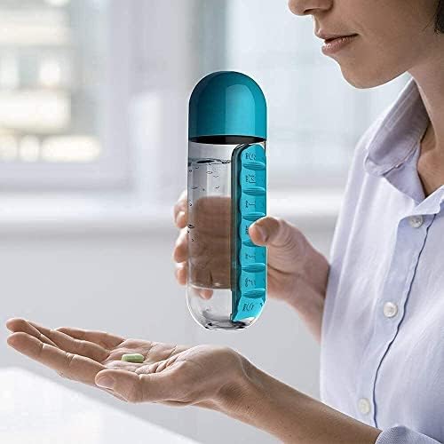 בקבוק מים ספנסיר עם קופסת גלולות למארגן רפואה לשבוע סטורג רפואה