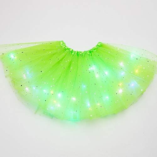 טוטו ירוק לנשים של אורות 3 כוכבי LED לנשים בלרינה שכבה חצאיות רשת נפוחות חצאית חצאית חצאית חצאית נשים