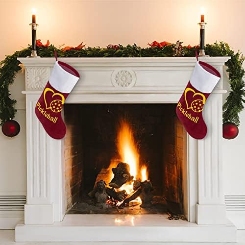 אהבה חמוצים מגרש חג המולד גרביים תלויים מדפיסים קישוטי אח עץ חג המולד