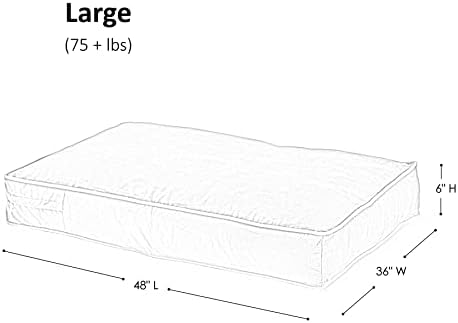 מלבן מלבן של מרפסת אורן דרום מיטת כלבים בסגנון כרית, עשן, גדול