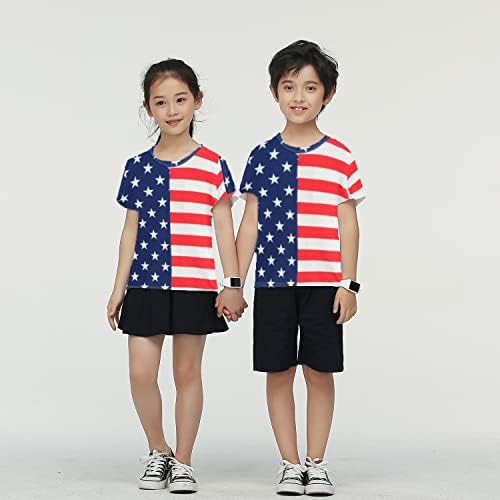 ילדים 4 יולי חולצות פעוט אמריקאי דגל טיז ארהב חולצה הרביעי של יולי אדום לבן וכחול פטריוטי למעלה 2-7 שנים