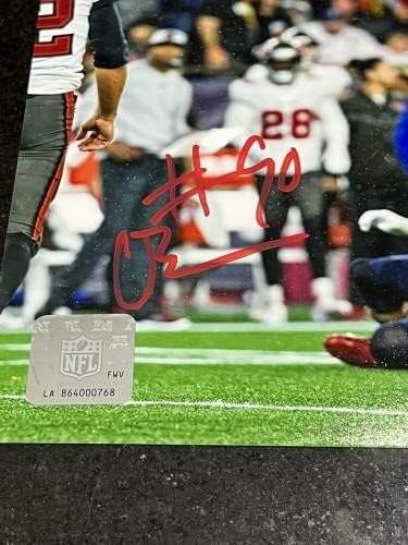 כריסטיאן בארמור חתום חתימה על ניו אינגלנד פטריוטס 8x10 צילום אדום JSA - תמונות NFL עם חתימה