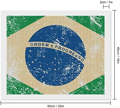 ברזיל רטרו דגל יהלומי ציור ערכות 5 ד תרגיל מלא ריינסטון אמנויות קיר תפאורה למבוגרים 16 איקס 20