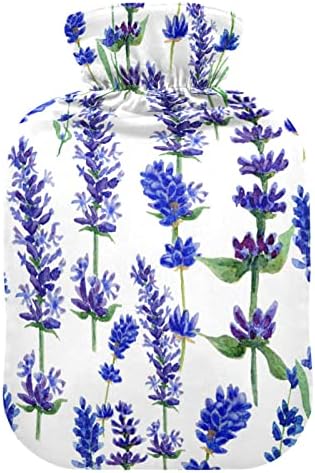 בקבוקי מים חמים עם כיסוי לבנדר פרחים חם מים תיק עבור כאב הקלה, תקופת התכווצויות, מים חמים תיק 2 ליטר
