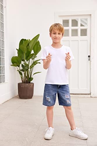 ארשינר בנים קרע ג 'ינס קצרים בנים ישר במצוקה ג' ינס קצרים קיץ מזדמן קצר עם כיס עבור 6-13 בנים