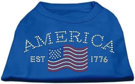חולצות ריינסטון אמריקאיות קלאסיות כחולות XXL 18