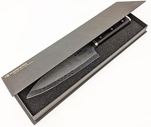סכין שף קרמיקה של Kyocera Premier Elite עם ידית משולשת, 7 , שחור
