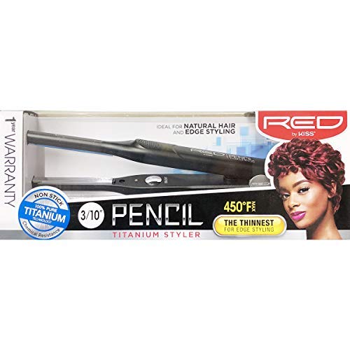 אדום על ידי נשיקה עיפרון שטוח ברזל טיטניום שיער מחליק 0.3 אינץ טבעי שיער קצה סטיילינג שטוח ברזל
