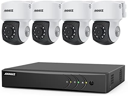ANNKE 5MP LITE H.265+ אבטחה AI DVR RECORDER עם 4X 1080P 2MP AHD CCTV CCTV CCTV CARVELLANCE FT CAMER עם 350 ° PAN