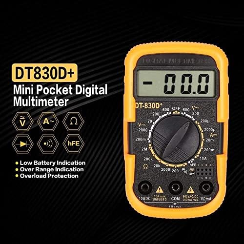 דיגיטלי DT830D+ Mini Pocket Multimeter 1999 1999 ספירות AC/DC VOLT AMP DIODE DIOD