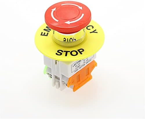 SVAPO 1 PCS מעטפת סמן אדום לחצן כפתור לחצן DPST כפתור עצירת חירום AC 660V 10A NO+NC LAY37-11ZS