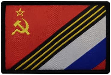 טלאי רקמה דגל רוסי צבאי טקטי טקטי טלאי טלאי סמל סמל טלאי וו אפליקציה לאביזרי תרמיל בגדים