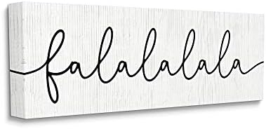 תעשיות סטופל ביטוי חג פלאלאללה טקסט מינימלי בשחור לבן, עיצוב על ידי דפני פולסלי אמנות קיר בד, 13 על 30
