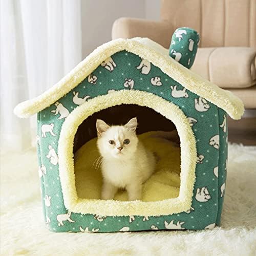 רך חתול מיטת בית כלב חתול חורף בית נשלף כרית סגור לחיות מחמד אוהל לגורי גור ספקי