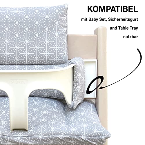 בלוסברג תינוק מושב כרית סט רחיץ תואם עם סטוקה טריפ טראפ גבוהה כיסא חומרים אוק - טקס סטנדרטי מוסמך-תוצרת גרמניה-שמח