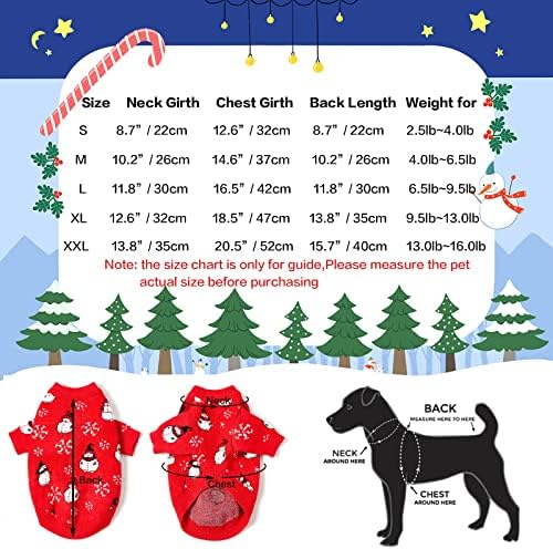 שורונג חג המולד כלב סוודר תלבושות חג המולד חתול סריגי בגדים עם עץ חג המולד פתיתי שלג דפוס אדום כלב חורף סוודר לגורים קטן