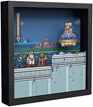 ממסגרות פיקסל מפלס מעבדות: Megaman 7 - דר ווילי - קופסת צל תלת מימד - תפאורה ממוסגרת לקיר, בית, תצוגת מדף, משחק