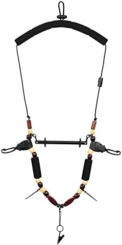 שרוך דיג זבובים SF סביב שרשרת מחזיק כלים מתכוונן שחור עם רצועת צוואר קצף אופקי בר אופקי שחרור מהיר לאביזרי דיג