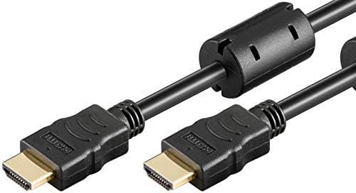 Goobay 31909 כבל HDMI במהירות גבוהה עם אתרנט, מצופה זהב, שחור, קוטר 6 ממ, אורך כבל 3 מ '