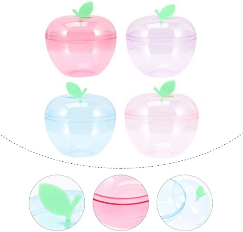 jojofuny מכולות ברורות מכולות ברורות לילדים קופסאות תכשיטים 4 יחידות חתונה קופיות בצורת ממתקים קופסאות תפוחים