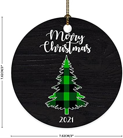 חג שמח 2021 קישוטי קרמיקה מזכרות עץ חג המולד רקע מעץ רקע 3x3 אינץ