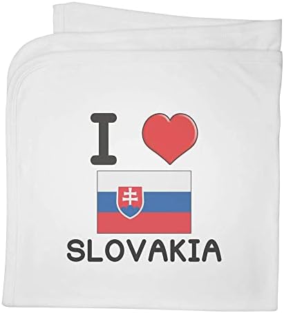 Azeeda 'אני אוהב סלובקיה' שמיכה / צעיף כותנה כותנה