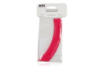 NTE Electronics 47-20206-R צינורות כיווץ חום, קיר דק, יחס כווץ 2: 1, קוטר 3/32 , אורך 6, אדום
