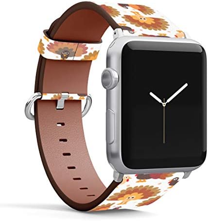 רצועת צמיד עור דפוסית תואמת לסדרת Apple Watch 5/4/3/2/1 Gen, החלפה ללהקות IWatch 38 ממ/40 ממ