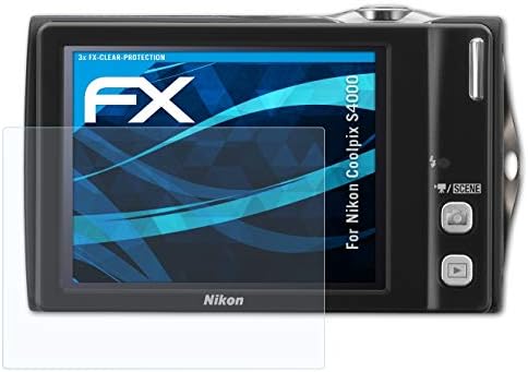 סרט הגנת המסך של Atfolix תואם למגן מסך Nikon Coolpix S4000, סרט מגן אולטרה-ברור FX