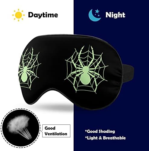 מסכות עיניים רכות של עכביש ירוק עם רצועה מתכווננת קלה משקל נוח כיסוי עיניים לשינה