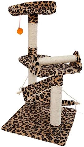 32& 34; יציב חמוד סיסל חתול לטפס מחזיק חתול מגדל חתול קפיצות פלטפורמת חתול ריהוט הדפס מנומר