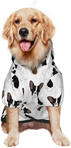קפוצ'ון גדול של כלב מצחיק-צרפת-בולדוג סוודר בגדי חיות מחמד עם מעיל תלבושת חתולים רכה כובע קטן