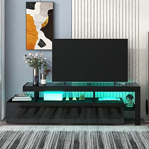 Lysldh עכשווי 16 צבעים אורות LED ארון טלוויזיה ארון UV מרכז בידור גימור מבריק 70 אינץ 'טלוויזיה