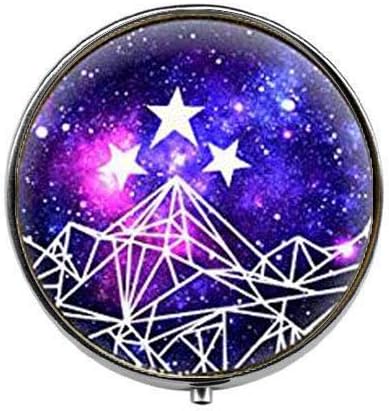 לילה משפט סגול גלקסי - אמנות תמונה גלולת תיבה - קסם גלולת תיבה - זכוכית סוכריות תיבה