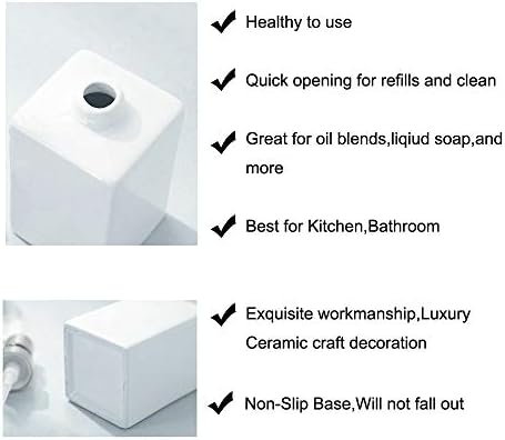 מתקן סבון קרמיקה לבן לחדר אמבטיה, LuckyUs11oz מודרני מכשירי סבון משטחי שיד משאבה בקבוק נוזל וקרם סבון מתקן מטבח