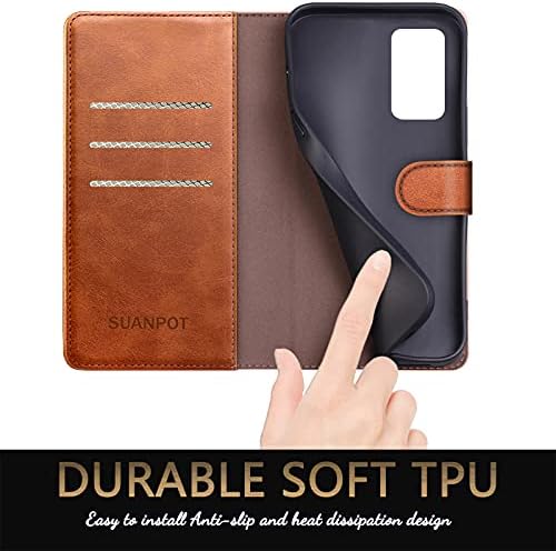 Suanpot עבור OnePlus nord N200 5G עם RFID חוסם ארנק עור מחזיק כרטיסי אשראי מארז, הפליפ פוליו ספר טלפון מארז אטום הלם נשים