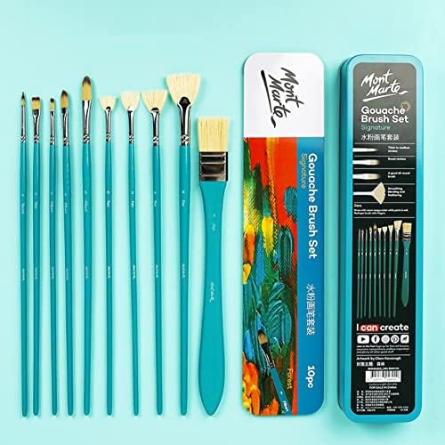 10 עט גיר מים עט בצורת מאוורר ראש שטוח צבעי מים צבעי צבע עט עט לציוד אמנות