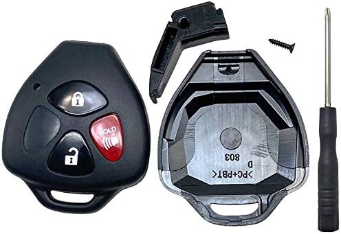 חיתוך לא נדרש-3 כפתורים החלפת מפתח FOB FOB מתאימים מעטפת עבור Toyota Scion TC RAV4 2008-2013 AVALON / 2007-2011 CAMRY
