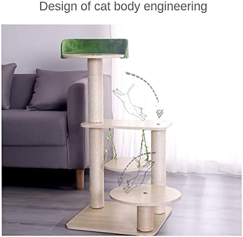 ירוק חומר חתולי טיפוס מסגרת ללבוש עמיד שריטה עמיד חתולי עץ משולב התקנה נוח לחיות מחמד צעצוע