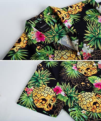 MIKENKO חולצה הוואי מצחיקה שרוול קצר טרופי כפתור חוף קיץ בירה בירה BIGFOOT HAWAIIAN חולצות לגברים 3XL 4XL