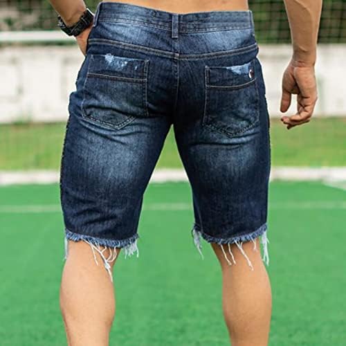 מכנסי ג'ינס נמתחים של וולדור גברים נמתחים מכנסי ג'ינס קצרים קיץ אופנה היפ הופ שבור מכנסי ג'ינס נמתחים