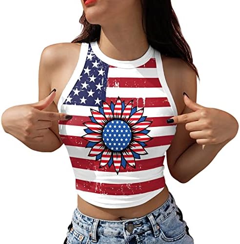 נשים 4 ביולי צמרות פטריוטיות חולצת דגל אמריקאית יום עצמאות קיץ קיץ סקסית חמודה מזדמנת יוצאת פלוס גודל צמרות