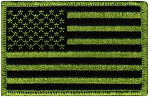 דגל אמריקאי רקום טלאים הפוך שחור ארצות הברית מאופקת צבאית