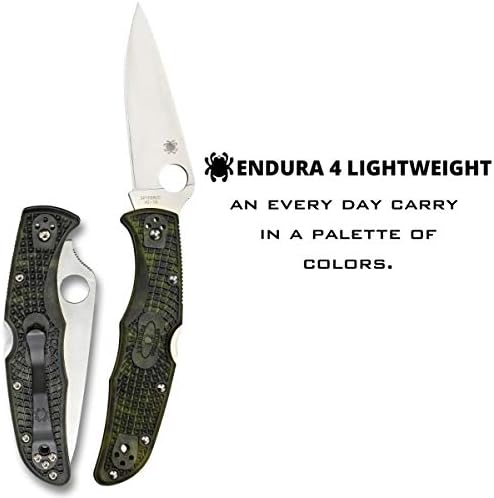 Spyderco Endura 4 סכין חתימה קלה משקל עם להב פלדה 3.80 אינץ
