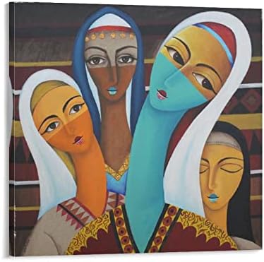 פוסטר ציור אמנות ערבי של טומרט, נשים ערביות מציירות קנבס ציור פוסטרים והדפסים תמונות אמנות קיר לעיצוב חדר שינה בסלון