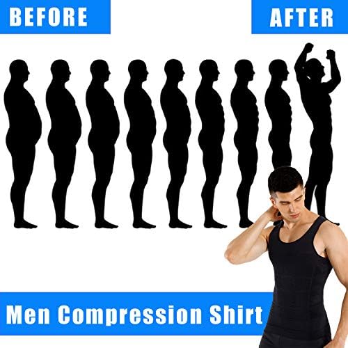 קופנדי גברים 2 מארז חולצת דחיסה הרזיה גוף ומעצב אפוד אימון כושר גופייה ללא שרוולים בגדי בטן