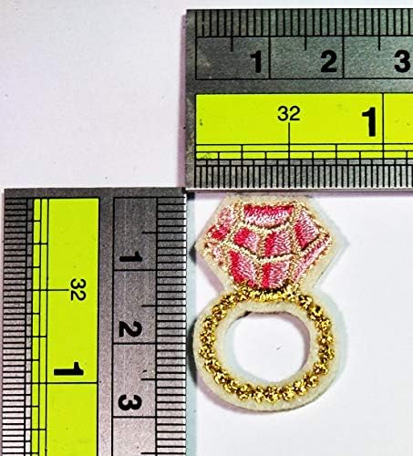 פריטה קטנה מאוד ורודה מאוד יהלום טבעת נישואין מצוירת טלאי דמות מלאכה טלאים רקומים לשקיות ז'קט ברזל על בגדים