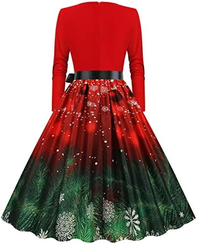 צפותים חג האהבה / חג המולד שמלות לנשים מקרית אלגנטי ארוך שרוול חג מסיבת קוקטייל לפרוע שמלה